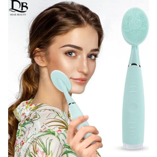 Portable Electric Facial Cleansing Brush Waterproof Silicone Cleansing Tool Handheld Facial Cleaning Brush Mini Pore Cleaner