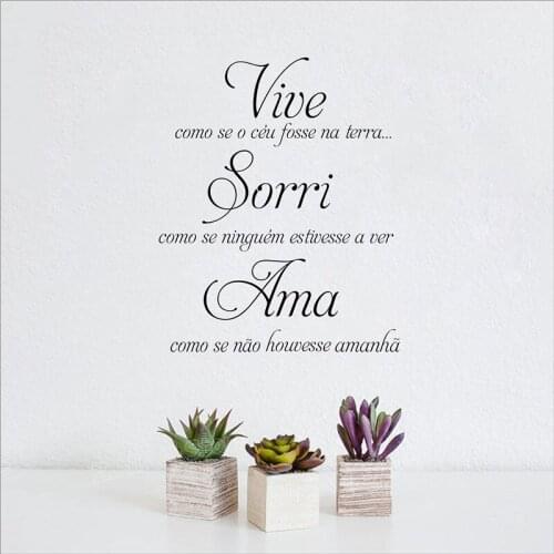 Portuguese Vinyl Wall Decal Home Decor Vive Como Se O Ceu Fosse Na Terra Wall Stickers For Portuguese Family Vinyl Art AZ828