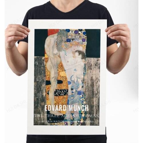 The Three Ages of Woman 1905 by Gustav Klimt Posters Print,Home Decor, Living Room Art, Art Classic Painting, Exhibition Poster