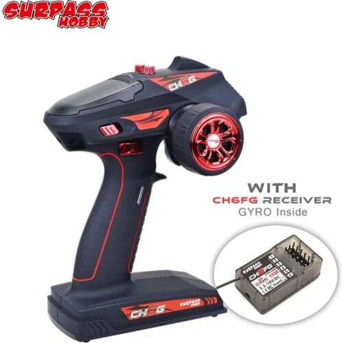 SUEPASS HOBBY Remote control CH6G CH5 CH4 2.4G 6CH Transmitter w/ X6FG Gyro X6F Receiver for Crawler Axial SCX10 D90 RC Car Boat