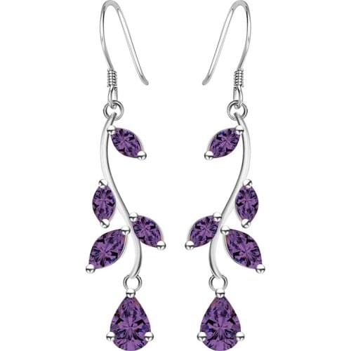 Luxury Purple Zircon Earrings Charm Earrings for Women Design Wedding Fashion Jewelry