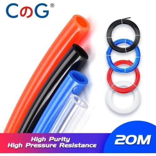 20 Meters Blue Black Red Transparent PU Pipe Hose OD 4 6 8 10 12 14 16mm ID 2.5 4.5 6.5 8 10 12mm Air Tubing Pneumatic Tube