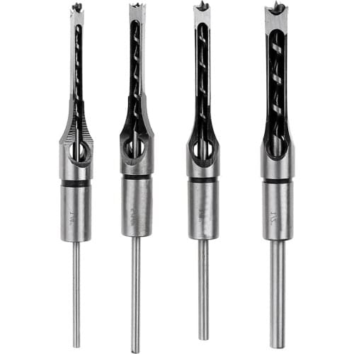 4pcs 1/2 3/8 5/16 1/4" HSS Woodworker Hole Drill Bit Metal Hole Punching Tools Mortising Chisel Carve Woodworking Tool