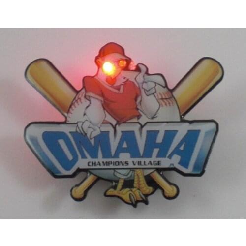 Custom 2" 50.8mm baseball bat lapel pin with lighting trading pin