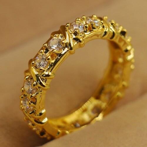 Victoria Wieck Unique Desgin X Luxury Jewelry 10kt Yellow Gold Filled 5A CZ stones Party Wedding Women Band Ring Gift Size 5-10