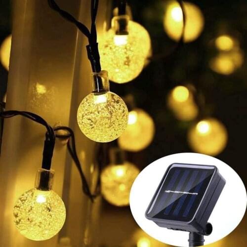 6 M 30 LED Solar Fairy Lights Cute Bubble LED Lights 8 Modes Waterproof Fairy Lights For Outdoor Wedding Living Room Garden