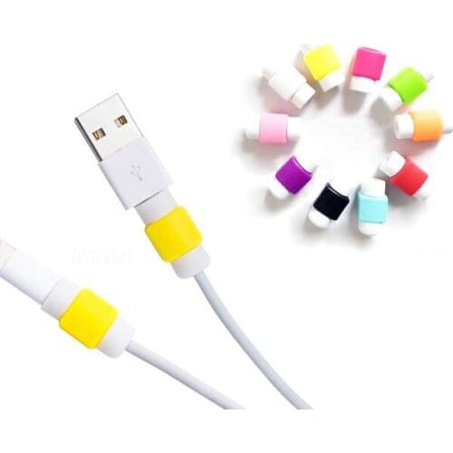 1Pcs USB Cable Protector Saver Earphone Cord Protection Wire Cover 8Pin Random Color Data Charger line Protective Sleeve Hot