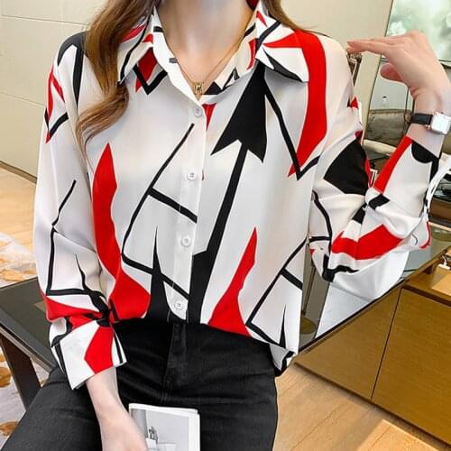 2021 New Women Blouse Colorful Long Sleeve Print Casual Blouses Female Vintage Loose Tops Blusas and Shirts