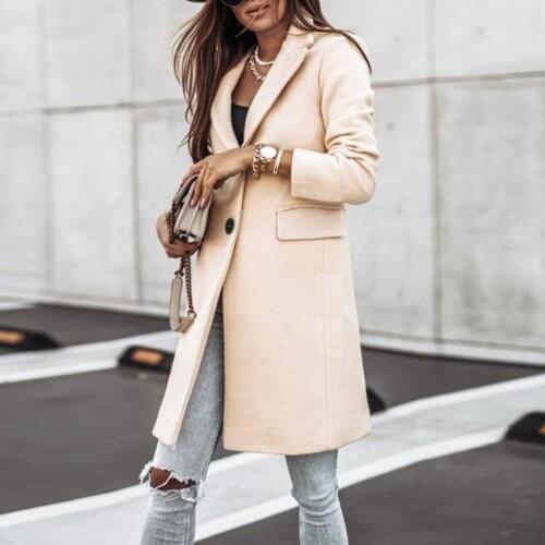 Womens Autumn Coat Wool&blends Cotton Blend Coat Trench Jacket Ladies Warm Long Overcoat Outwear Female Coat Winter Clothing