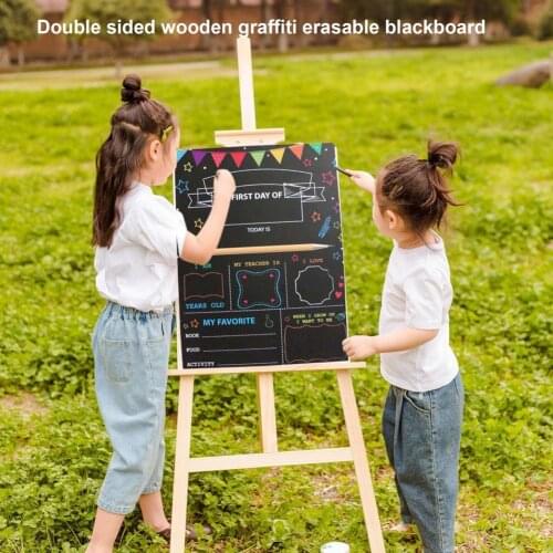 1 Set Chalkboard Double-sided Use Printing Board Reusable Wood Easy Writing Multi-use Learning Board Display Board