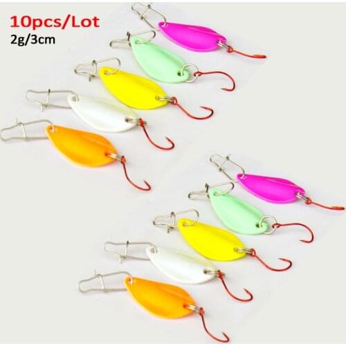 10pcs/Lot 2g/3cm Spoon Makou Sequins Fishing Lure Rotating sequin Metal Lures Hard Baits Artificial Trout Lures Multi-color