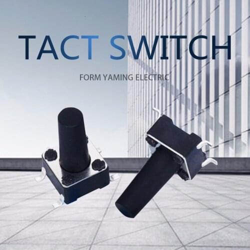 100pcs Black Button Switch Touch 6*6*13mm Four Foot 4 Pins Micro Tact Switches