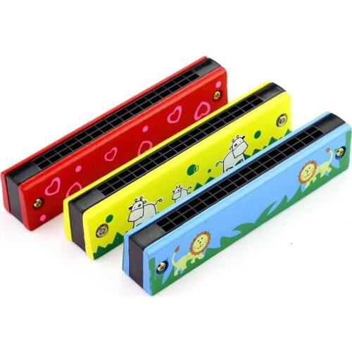 16 Holes Cartoon Pattern Kids Instrument Children Gift Kids Cute Harmonica Musical instrument Montessori Educational Toys J0552