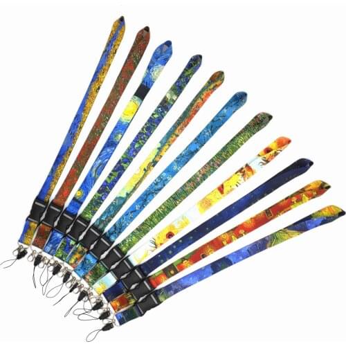 220pcs Cute Lanyards Neck Strap Sunflower Oil Painting Lanyard for Keys Cell Phone Accessories Straps Lanyards For Keychain DIY