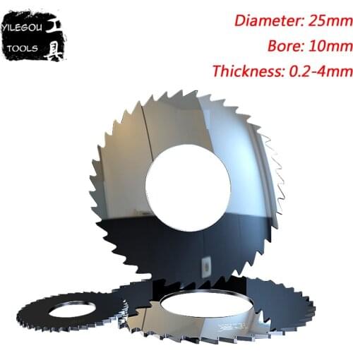 25mm Tungsten Steel Milling Cutter, 25x10mmx40T Solid Tungsten Carbide Saw Blade Cutting Stainless Steel, Bore 6mm, (0.2-4mm)