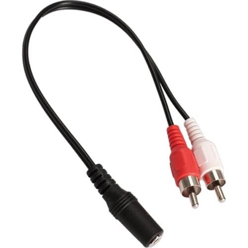 3.5mm Stereo Audio Female Jack to 2 RCA Male Socket to Headphone Y Cable