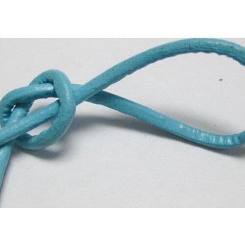 32.8 feet Blue Round Real Leather Jewelry Cord 3mm