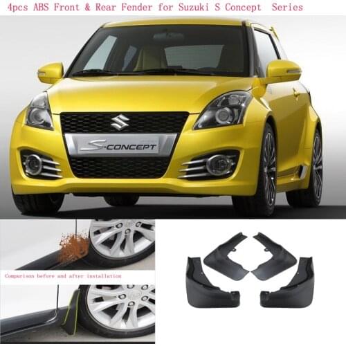 4pcs ABS Front & Rear Fender for Suzuki S Concept Series Car Mud Flaps Splash Guard Mudguard Mudflaps Accessories