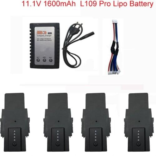 Lipo Battery for L109 Pro Lipo Battery 11.1V 1600mAh 25 mins Flight Time RC Drone Battery with 3in1 cable and blades spare parts