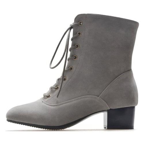 Big Size 9 10 11-16 boots women shoes ankle boots for women ladies boots Cross strap side zipper