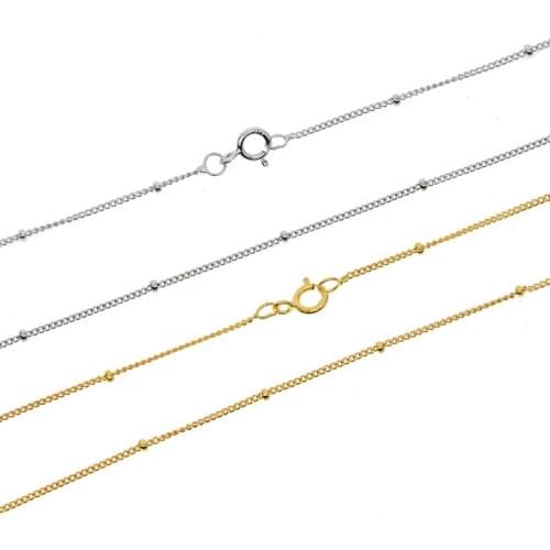 Classic Basic style 45cm Necklace Chain Fashion Jewelry delicate 925 Sterling Adjustable Necklace Chain for woman wedding gift