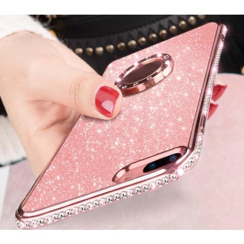 Glitter Diamond Magnetic Finger Ring Kickstand Case For Samsung Galaxy S9 S8 Plus Note 9 8 iPhone 12 11 XS Max Xr 8 7 6S 6 Cover