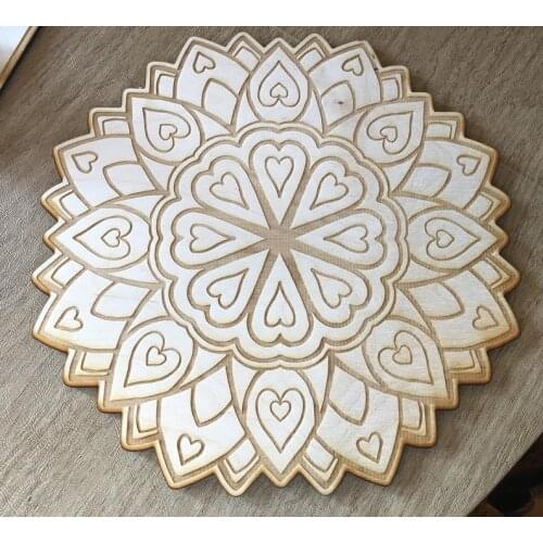 Heart Wood Engraved Crystal Grid Pendulum Board Spiral Altar Decor Home Decoration Christmas Gifts