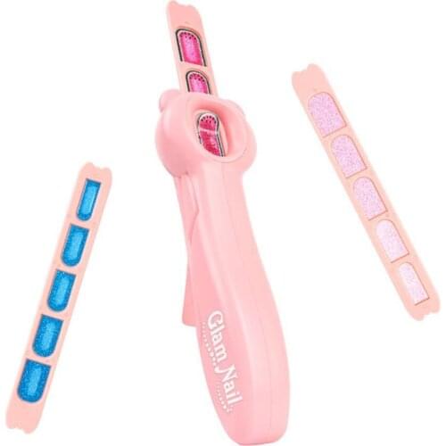 Kids Glitter Nail Toys Nail Sticking Tools Set Colorful DIY Nail Sticking Toys Girl Makeup sets Cosmetics Nail Art for children