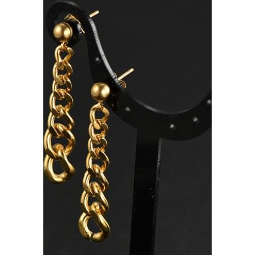 Long Chain Gold Stainless Steel Stud Earrings for Women Fashion Jewelry 2021 new Trend