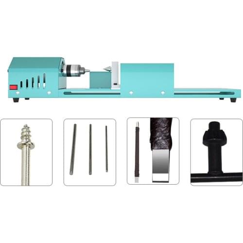 Home Household Wood Working Turning Lathe Multifunction Infinitely Variable Speed Cutting Grinding Drilling Tools