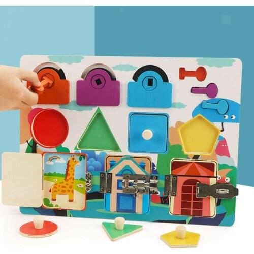 Montessori Sensory Activity Board For Baby Develops Basic and Fine Motor Skills Educational Latches Lock Busy Board House Toys