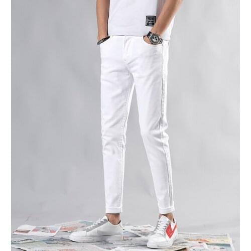 Summer Slim Denim Jeans Men Cotton Elastic Denim Pants Cowboy Trousers High Quality 4 Colors Skinny Jeans Men Spring