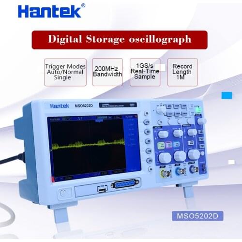 Hantek MSO5202D 200MHz 2CH Mixed Signal Digital Oscilloscope 2 in 1 16CH Logic Analyzer + External Trigger Channel Bench type
