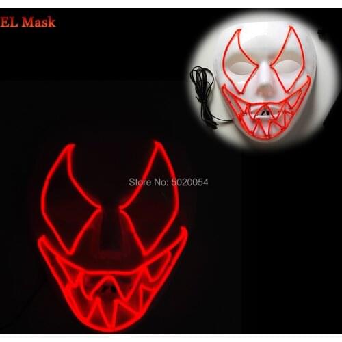 Hot selling Halloween Korku Light Up Mask Glowing LED Luminous Masks Cosplay Costumes Accessories Flashing Mask