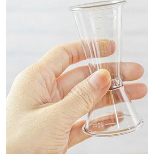 Justdolife Cocktail Jigger Clear Plastic Double Professional Bar Jigger Measuring Jigger Cocktail Shaker Measure Cup Gadgets