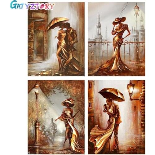 Gatyztory 60×75cm Painting By Number Gold Figure Canvas Drawing Handpainted Kits Acrylic Paints Art Unique Gift Wall Decor