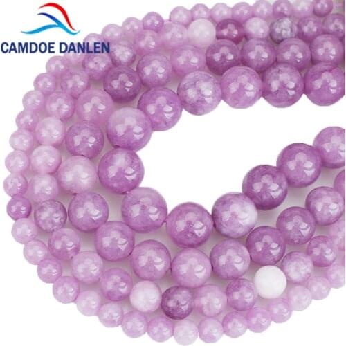 Natural Purple Angelite Stone Round Beads 4 6 8 10 12mm Diy Handmade Bracelet Necklace Earrings Jewelry Making