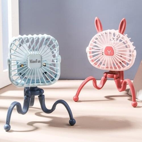 Mini Octopus Fan Clip-on Stroller Fan with Light, Portable Air Cooler Small Personal Cooling Tool 3 Speed 360 Rotation