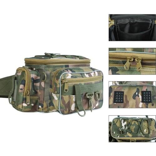 Multifunctional Fishing Bags Canvas Lure Waist Pack Messenger Pole Package 3 Layer Fishing Bag Carp Tackle 34x17x16cm