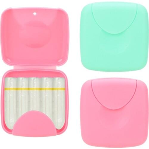 NICEYARD 1PC Portable Women Sanitary Napkin Tampons Box Holder Mini Tampons Storage Box Travel Outdoor Random Color