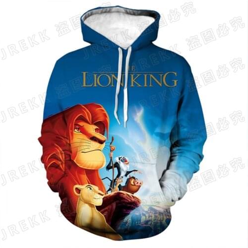 2021 New Cool Hoodies Men Women Children The Lion King Anime 3D Print Pullover Fashion Boy Girl Kids Sweatshirts Hoody Coat