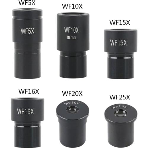2pcs/set Biological Microscope Eyepieces WF5X WF10X WF16X WF20X WF25X WF30X Accessory Wide Field Wide Angle Lens 23.2mm Diameter