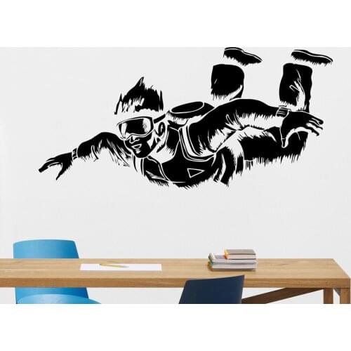 Skydiving Wall Decal Parachuting Decor extreme sports Wall Stickers Vinyl Removable Decals Home Bedroom Decoration Poster X967