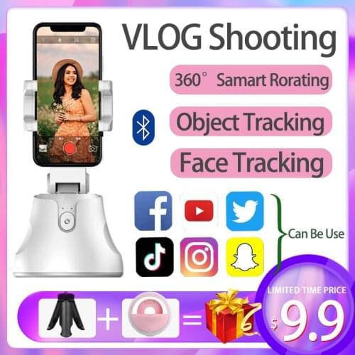 Apai Genie Smartphone Selfie Shooting Gimbal 360° Face & Object Follow Up Selfie Stick for Photo Vlog Live Video Record
