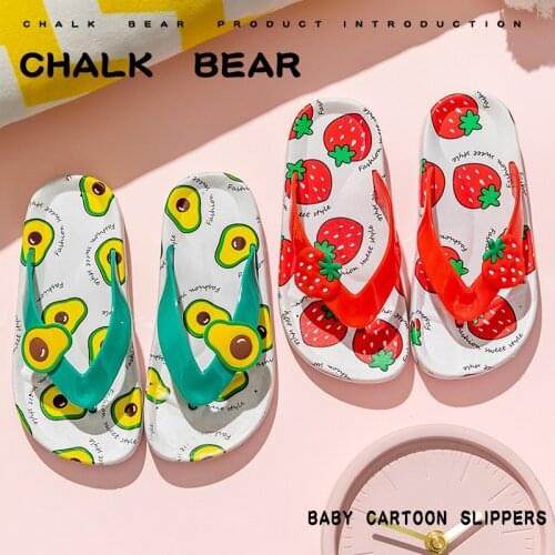 Cartoon Fruit Pattern Flip Flops Kids Summer Children Slippers Travel Light Portable Sandal Baby Girls Beach Shoes Autumn Fall