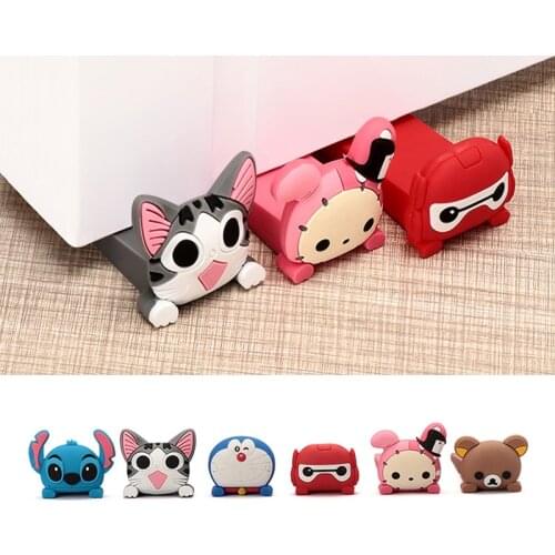 Silicone Baby Safety Protector Home Office Cute Cartoon Wedge Door Stopper Protectors