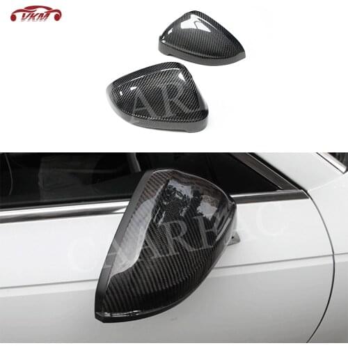 Replacement Style Carbon Fiber Side Rearview Mirror Covers Caps For Audi A4 S4 B9 A5 S5 2016-2017 Car Styling