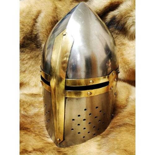 Medieval Crusader Knight Helmet Nighclub Bar Rave Stage Halloween Party Catwalk Show Costume Prop Hat Cosplay Mask Helmets