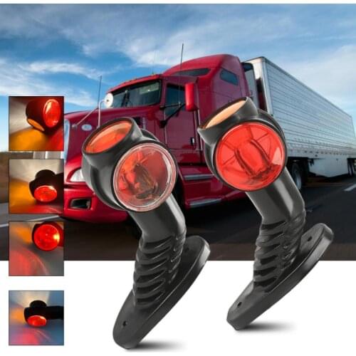 Fuleem 2PCS 3 Side Trailer LED Side Marker Lighting Outline Marker Truck Light Van LED Lights 24V Waterproof