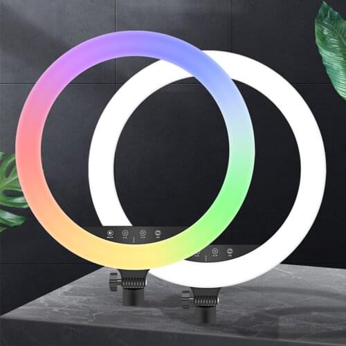 LED Ring Light Photography Lighting RGB Selfie Lamp USB Port Dimmable With Tripod For Youtube Photo Studio Makeup Video Live